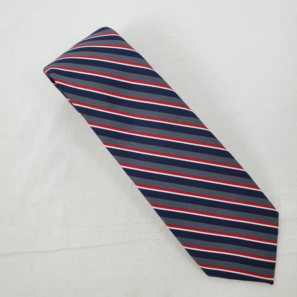 Vintage McGregor Neck Tie Blue Gray Red Stripes